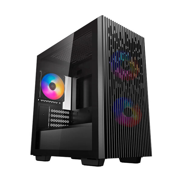 Case Deep Cool Matrexx 40 3fs (Dp-matx-matrexx40-3fs) Sin Fuente, Negro, Micro-atx, 1 Panel Vidrio, X3 Fan, Led-rgb