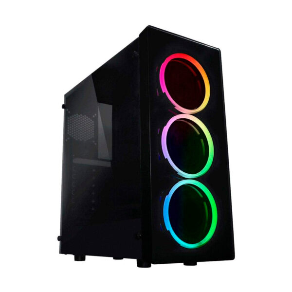 Case Raidmax Neon Argb (G21fwb) Sin Fuente, Negro, Atx, 1 Panel Acrilico, X3 Fan, Led-rgb