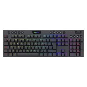 Teclado Inalambrico Redragon Horus Fs (K618-rgb-sp-r) Gaming, Negro, Mecanico, Switch Rojo, Bluetooth, Led-rgb