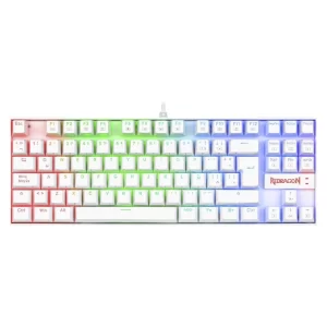 Teclado Redragon Kumara 80% (K552w-rgb-r) Gaming, Blanco, Mecanico, Switch Rojo, Led-rgb