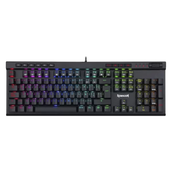 Teclado Redragon Vata Pro (K580rgb-pro) Gaming, Negro, Mecanico, Switch Marron, Led-rgb