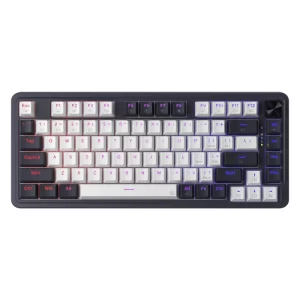Teclado Inalambrico Redragon Ucal Pro 80% (K673wb-rgb-pro) Gaming, Negro Con Blanco, Mecanico, Switch Rojo, Bluetooth, Led-rgb