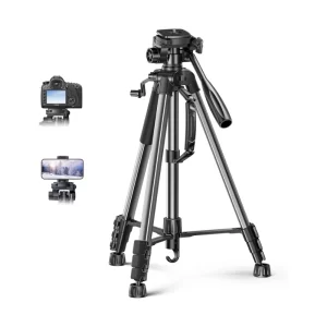Tripode Para Camara Ugreen (15187) 175 Cm, Aleacion De Aluminio Con Soporte Para Celular, Cabezal De 360°, Compatible Con Dslr/Proyectores/ Camara