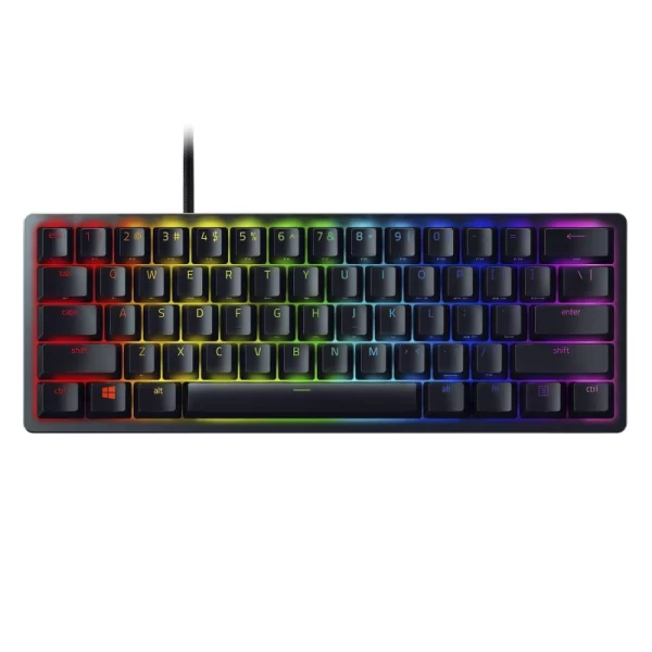 Teclado Razer Huntsman Mini 60% (Rz03-03392900-R311) Gaming, Negro, Mecanico, Switch Optical Purpura, Led-Rgb