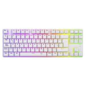 Teclado T-dagger Bora 80% (T-tgk313w-rd) Gaming, Blanco, Mecanico, Switch Rojo, Led-rgb