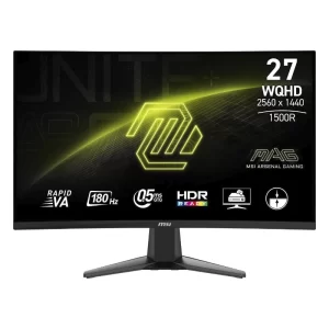 Monitor Gaming Msi 27" (Mag 27cq6f) Curvo, Wqhd, Va, 2k, Hdr Ready, 2 Hdmi/dp, 0.5ms, 180hz, F/sync