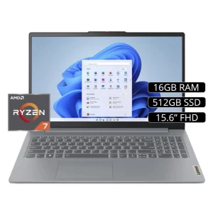 Laptop Lenovo Ideapad Slim 3 15Abr8 Ryzen 7 5825U (82Xm00S6Lm) Fhd 15.6", Ryzen 7, Ssd512 M.2, 16Gb, Sin Sistema