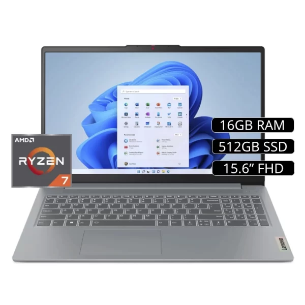 Laptop Lenovo Ideapad Slim 3 15Abr8 Ryzen 7 5825U (82Xm00S6Lm) Fhd 15.6", Ryzen 7, Ssd512 M.2, 16Gb, Sin Sistema