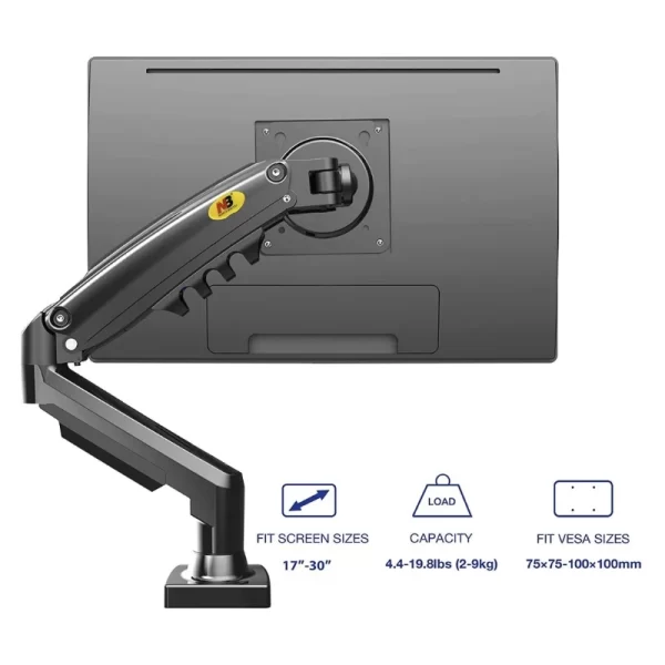 Brazo Soporte Para Monitor North Bayou F80 (1100671037) Rack Base, Para 17" A 30", De 2Kg Hasta 9Kg, Spcc Con Revestimiento Acabado
