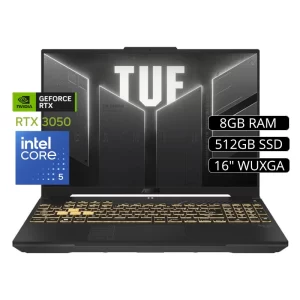 Laptop Asus Tuf Fx607Vj-Rl016 Core 5-210H (90Nr0Mz6-M000P0) Wuxga 16", Core 5, Ssd512 M.2, 8Gb, Rtx 3050 6Gb, Sin Sistema