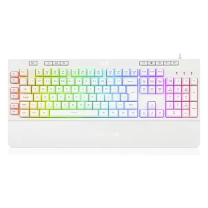 Teclado Redragon Shiva (K512W-Rgb-1-Sp) Gaming, Blanco, Semi-Mecanico, Led-Rgb