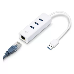 Adaptador Usb A Red Tp-Link (Ue330) Velocidad 10/100/1000Mbps, Hub 3 X Puertos Usb 3.0, Blanco
