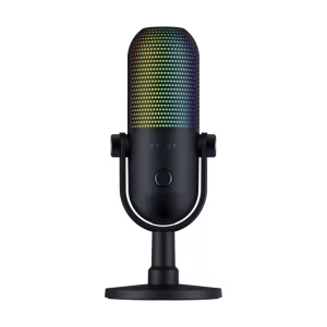 Microfono Razer Seiren V3 Chroma (Rz19-05060100-R3U1) Negro, Transmision Y Juegos, Toque Para Silenciar, Amortiguador, Led-Rgb