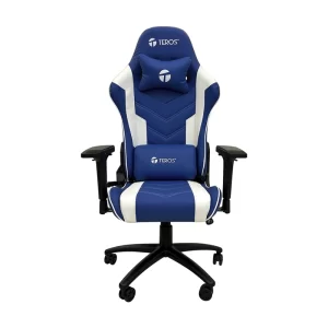 Silla Gamer Teros (Te-8126B) Gaming, Azul Con Blanco, Estructura Metal