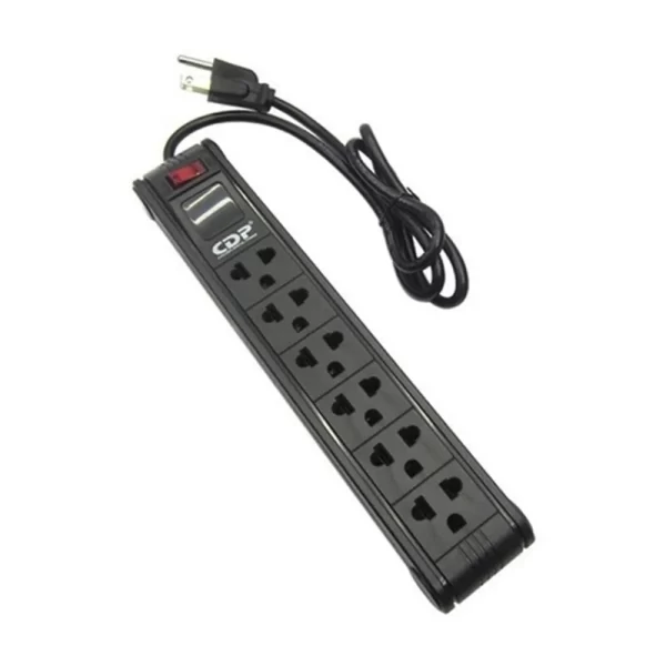 Regleta Cdp 6 Tomas (R-Ps6) Negro, On/Off Switch