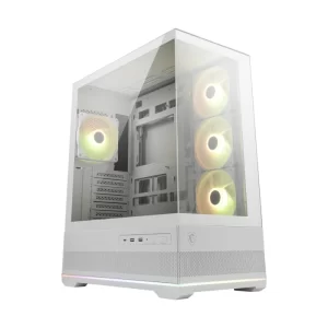 Case Msi (Mag Pano 110R Pz White) Sin Fuente, Blanco, Atx, 2 Panel Vidrio, X3 Fan, Led-Argb
