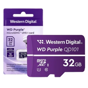 Memoria Micro Sd Western Digital Qd101 32gb (Wdd032g1p0c-85aelo) Purpura, 16 Tbw, Sdxc, Para Camara Vigilancia