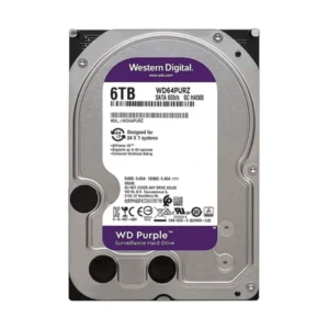 Disco Duro Western Digital 6Tb (Wd64Purz) Purpura, 180 Mb, 5400Rpm, Para Camara Vigilancia