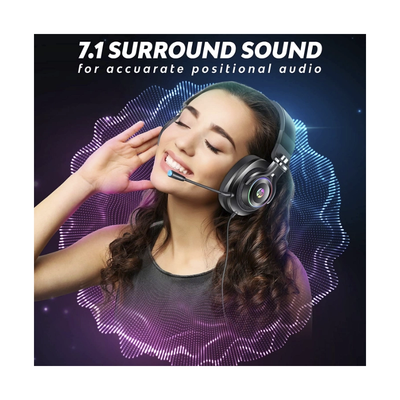 Auricular Hp H500gs (9aj66aa#ac4) Gaming, Negro, 7.1, Conexion Usb, Led-rgb 2 Auricular Hp H500gs (9aj66aa#ac4) Gaming, Negro, 7.1, Conexion Usb, Led-rgb - Imagen 2