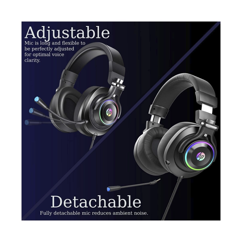 Auricular Hp H500gs (9aj66aa#ac4) Gaming, Negro, 7.1, Conexion Usb, Led-rgb 4 Auricular Hp H500gs (9aj66aa#ac4) Gaming, Negro, 7.1, Conexion Usb, Led-rgb - Imagen 4