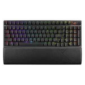 Teclado Inalambrico Asus (X901 Strix Scope Ii 96 Wl/Nxsw/Es/Abs) Gaming, Negro, Mecanico, Bluetooth, Switch Lineales De Nieve Rog Nx, Trimodo, Led-Rgb