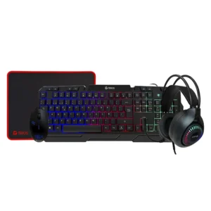 Kit 4 En 1 Teros (Te-4063n) Teclado+mouse+auricular+pad Mouse, Led-multicolor