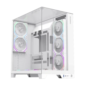 Case Gamemax (Infinity Pro Wh) Sin Fuente, Blanco, Atx, 3 Panel Vidrio, X5 Fan, Led-Argb
