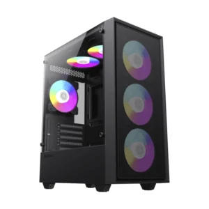 Case Gamemax (Storm Bk) Sin Fuente, Negro, Micro-Atx, 1 Panel Vidrio, X4 Fan, Led-Frgb