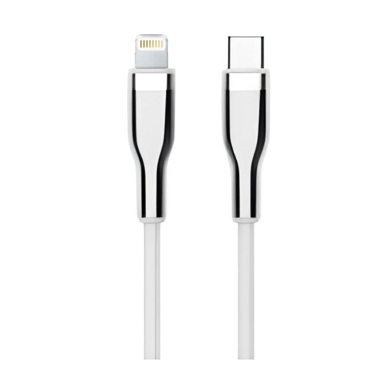Cable De Carga & Datos Usb-C A Lightning Teros (Te-70212W) Negro, 3A, 20W Max, Blanco Y Plateado, 2 Metros 1 Cable De Carga & Datos Usb-C A Lightning Teros (Te-70212W) Negro, 3A, 20W Max, Blanco Y Plateado, 2 Metros