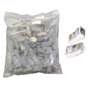 Conector Rj45, Metal, Cat6, Bolsa 100 Unidades