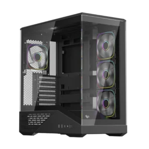 Case 1Stplayer (Gm7 Black) Sin Fuente, Negro, Atx, 2 Panel Vidrio, X4 Fan, Led-Rgb