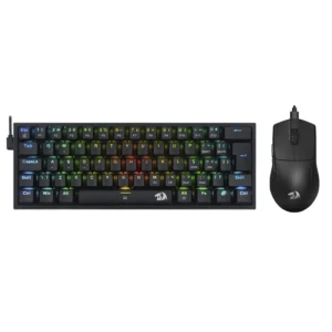 Combo Redragon Gaming Ezzentials (S143-sp) Gaming, Negro, Teclado+mouse, K617rgb Fizz Sp + M724, Mecanico, Switch Rojo, Led-rgb