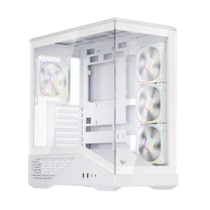 Case 1Stplayer (Gm7 White) Sin Fuente, Blanco, Atx, 2 Panel Vidrio, X4 Fan, Led-Rgb