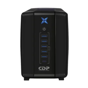 Ups Cdp 8 Tomas (R-Upr758I) Negro, Interactivo, X5 Usb/X1 Usb-C, 750Va, 375W