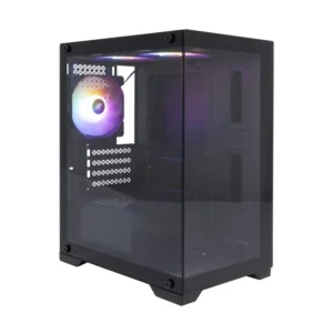 Case 1Stplayer (Mi2 Miku Negro) Sin Fuente, Negro, Micro-Atx, 2 Panel Vidrio, X3 Fan, Led-Rgb