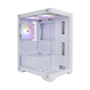 Case 1Stplayer (Mi2 Miku White) Sin Fuente, Blanco, Micro-Atx, 2 Panel Vidrio, X3 Fan, Led-Rgb
