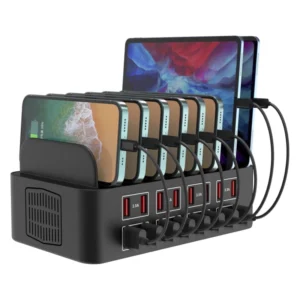 Cargador De Telefono (Yfy-A55) Negro, Potencia De 150W, 2.4A, Multipuerto Con 16 Usb