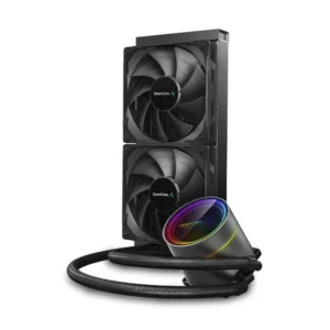 Enfriamiento Liquido Deep Cool Castle 240ex (Dp-gs-h12w-csl240ex-ar) 1200/1700-am4/am5+, Negro, X2 Fan, Led-argb