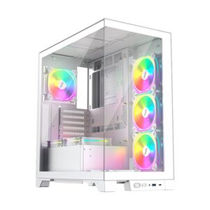 Case 1stplayer Miku Mi8 (Mi8-w-4f) Sin Fuente, Blanco, Atx, X4 Fan, 2 Panel Vidrio, Led-rgb