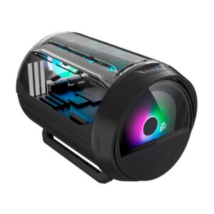 Case 1stplayer Rainbow (Bass) Sin Fuente, Negro, Micro-atx, 1 Panel Vidrio, X3 Fan, Led-rgb