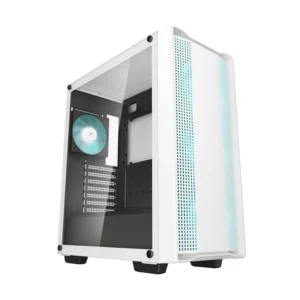 Case Deep Cool Cc560 Wh V2 (R-Cc560-Whgaa4-G-2) Sin Fuente, Blanco, Atx, 1 Panel Vidrio, X4 Fan, Led
