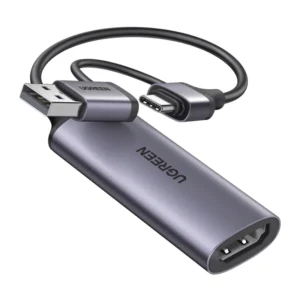 Capturador De Video Hdmi A Usb Ugreen Cm716 (25854) 1080P/4K A 60Hz, Para Transmision, Grabacion, Juegos, Compatible Con Switch/Ps4/Ps5/Xbox