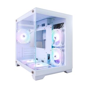Case 1stplayer (Mv5-t White) Sin Fuente, Blanco, Micro-atx, 2 Panel Vidrio, X3 Fan, Led-rgb