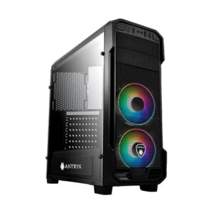 Case Antryx Rx-350 Argb (Ac-rx350k-argb) Sin Fuente, Negro, Atx, 1 Panel Vidrio, X2 Fan, Led-argb
