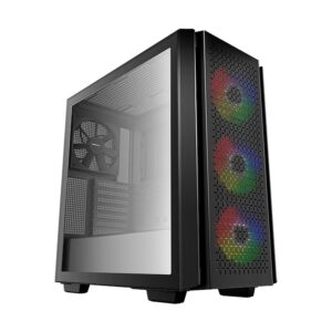 Case Deep Cool Cg 560 (R-cg560-bkaae4-g-1) Sin Fuente, Negro, E-atx, 1 Panel Vidrio, X4 Fan, Led-rgb
