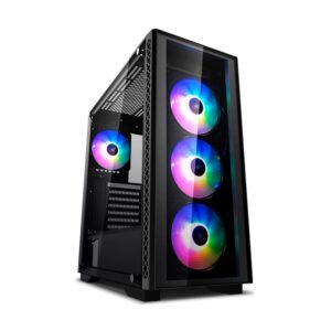 Case Deep Cool Matrexx 50 (Dp-atx-matrexx50-ar-4f-ne) Sin Fuente, Negro, E-atx, 1 Panel Vidrio, X4 Fan, Led-rgb