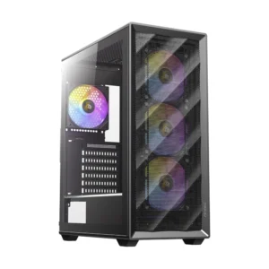 Case Antec Ax85 Argb (0-761345-10173-8) Sin Fuente, Negro, Atx, 1 Panel Vidrio, X4 Fan, Led-Argb