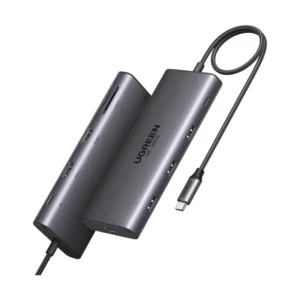 Adaptador Usb-c A 10 En 1 Ugreen Cm639 (15534) Cable 20cm, 3x Usb, X2 Hdmi, X1 Usb-c, X1 Rj45, X1 Sd Card, X1 Tf Card