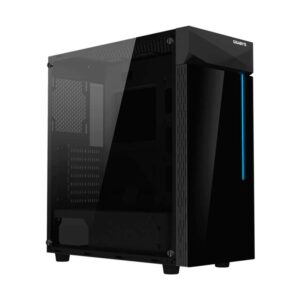 Case Gigabyte C200 Glass (Gb-c200g) Sin Fuente, Negro, Atx, 1 Panel Vidrio, X1 Fan, Led-rgb