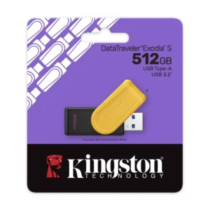 Memoria Usb Kingston 512Gb Datatraveler Exodia S (Dtxs/512Gb) Negro Con Amarillo, 3.2